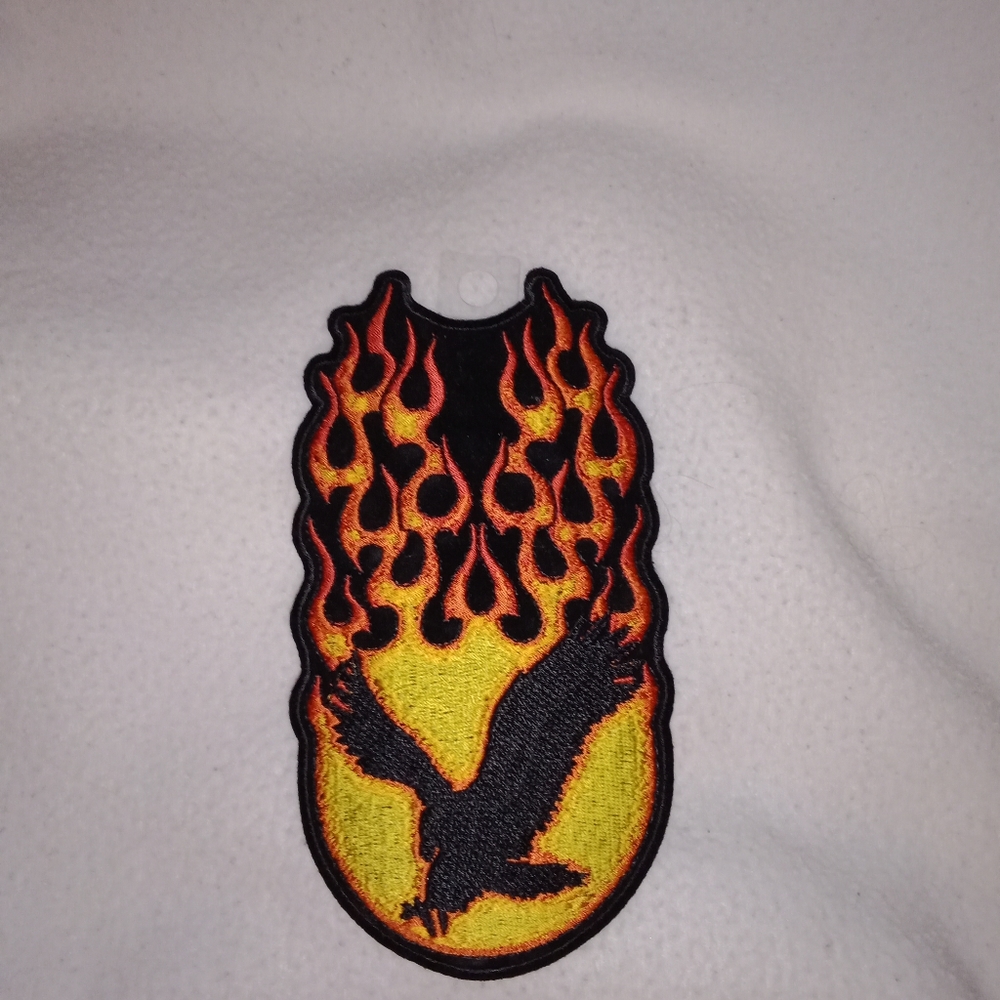 Eagle Flames Biker Motorcycle Patch 7" x 3 3/4" New